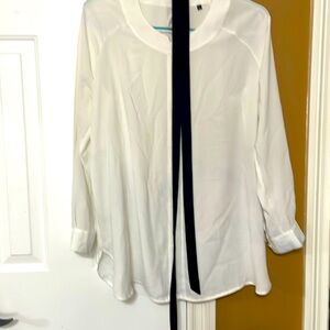 Cabi blouse with black tie size medium